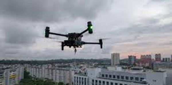 DJI Matrice m30t drone on an aerial photography mission