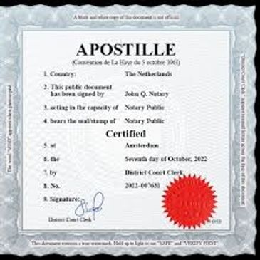  certificación internacional que valida un documento público para que sea reconocido en otro país fi