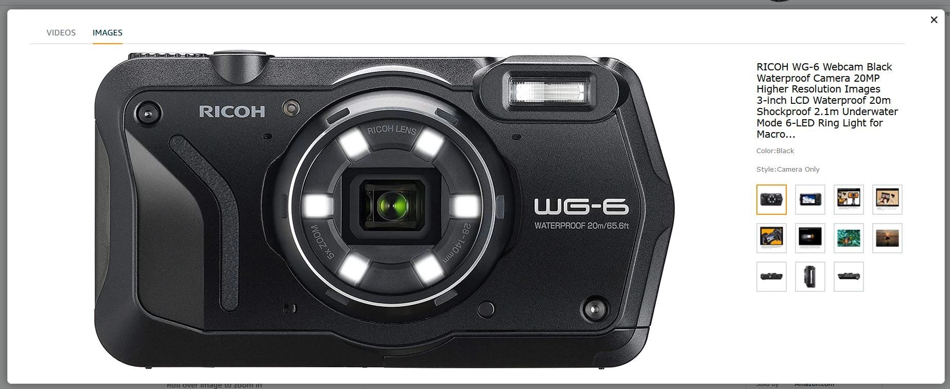 【美品】RICOH WG-6 Black WG-6 - Orange - OPEN BOX - Ricoh