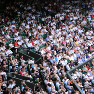 Spectators inside Wimbledon