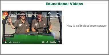 Sprayer calibration video