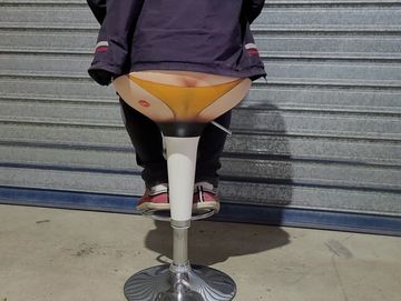 butt stool bum stool butt-stool bum-stool bar stool bar-stool custom painted chair novelty fun