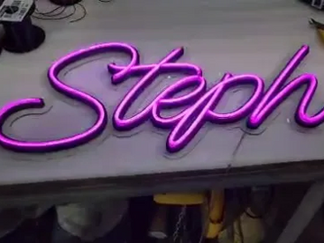 Steph personalized name led neon sign.