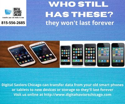 Transfer video and pictures from old cell phones, iPhones, tablets and Android devices