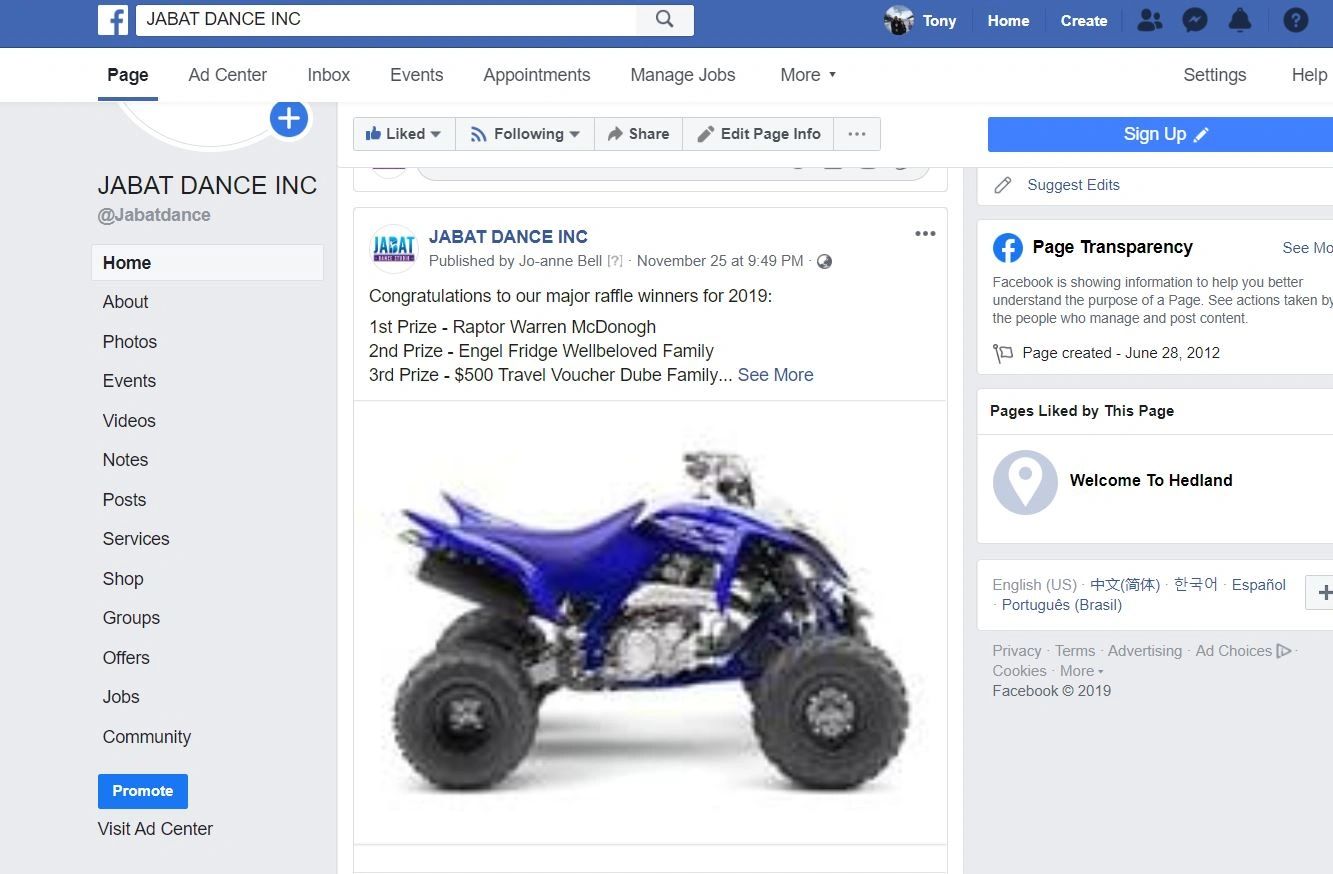 Congratulations to our Major Raffle Winners