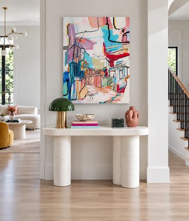 Sold. 'heights', 48"x 36". Acrylic and ink on stretched canvas. 