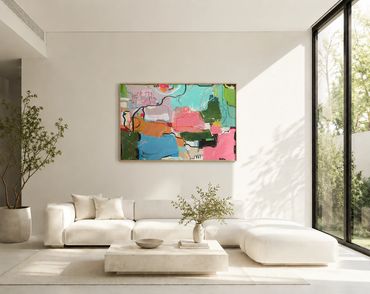 "unbound', 48"x60", acrylic and ink  on stretch canvas