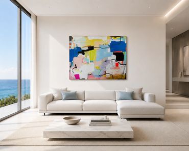 'high hopes',  48"x60", acrylic and ink  on stretch canvas