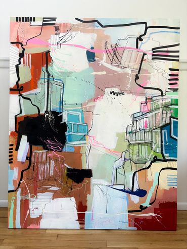'always', 48"x60",  acrylic and ink on stretched canvas. 