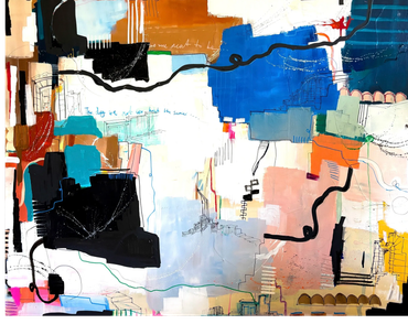 'stay' , 48"x60", acrylic and ink  on stretch canvas
