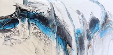 Black, blue and white swipe