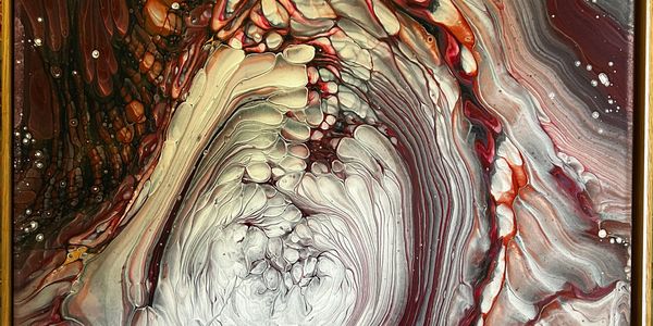 Abstract red and white clouds