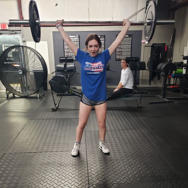 young lady working out.