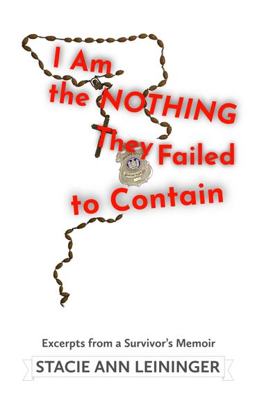 Book cover with rosary and badge showing bold red text.