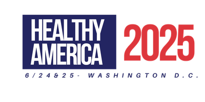 Healthy America 2025 logo with event date and location.