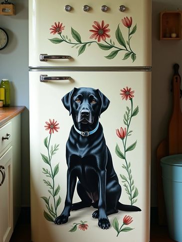 Surface Direct Prints - Dog printed directly on Fridge