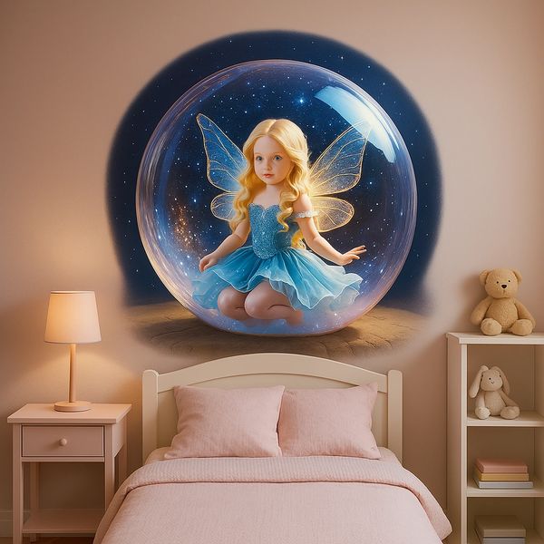 Surface Direct Prints - Fairy in a bubble on bedroom wall