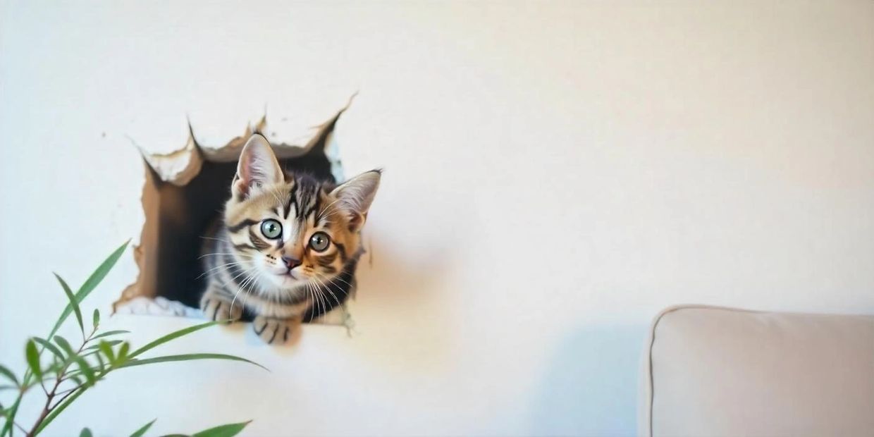 Surface Direct Prints - In home 3D Print Cat in Wall Hole