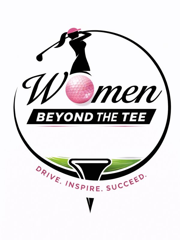 Logo of Women Beyond The Tee with a female golfer and motivational tagline.