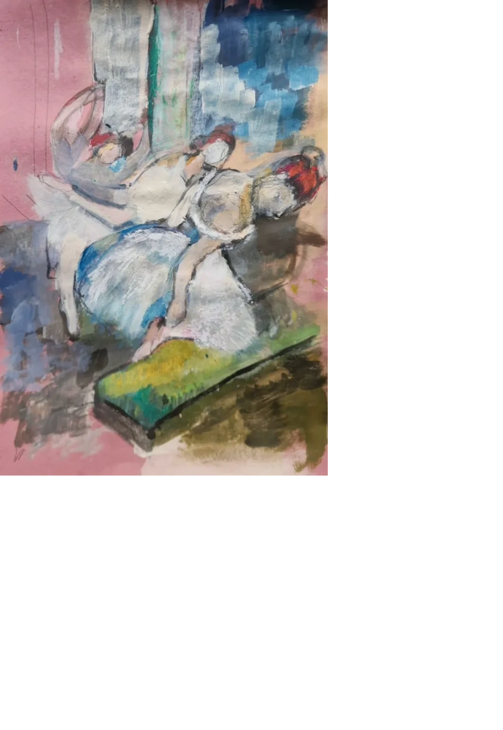 "Ballet Dancers - Degas"
21x29.7cm
Acrylic on Sugar Paper

Commissioned
