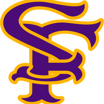 A stylized purple and gold monogram logo with intertwined letters 'T' and 'S'.