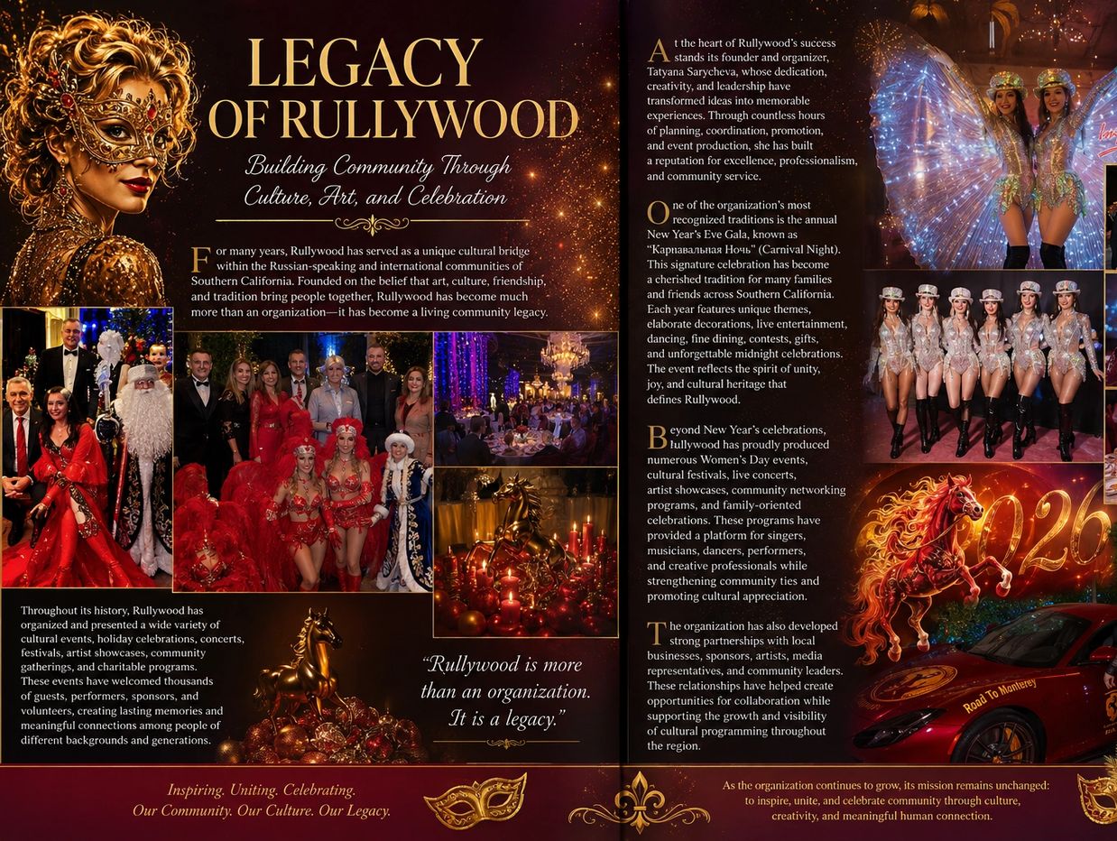 A vibrant celebration of Rullywood's cultural legacy and community events in Southern California.