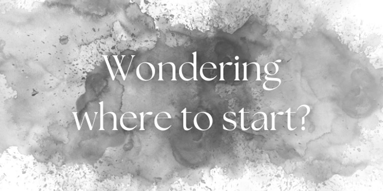 Watercolor background with text: "Wondering where to start?"