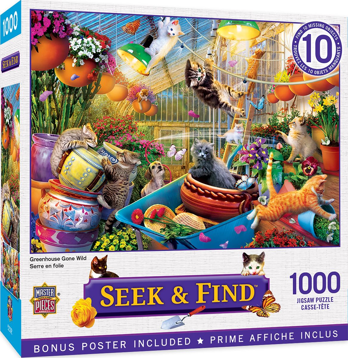 Masterpieces Seek & Find Jigsaw Puzzle; Greenhouse Gone Wild; 1000 pieces