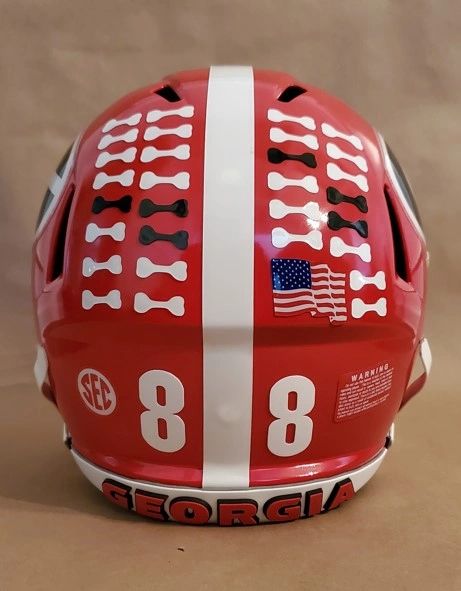bones on georgia football helmet Bulldogs Riddell Speed Pocket Pro the S2BD First UGA Player Wears Guardian