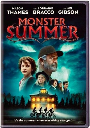 Movie poster for Monster Summer featuring key actors and eerie background.