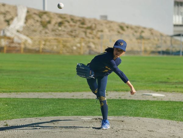 Abbotsford's pink-haired pitching phenom throws 83 mph fastball