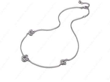 ELLE Jewelry Sterling Silver 3 Knot Hypoallergenic Fashion Necklace 