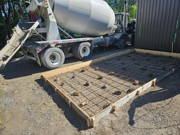 Exterior pad concrete delivery