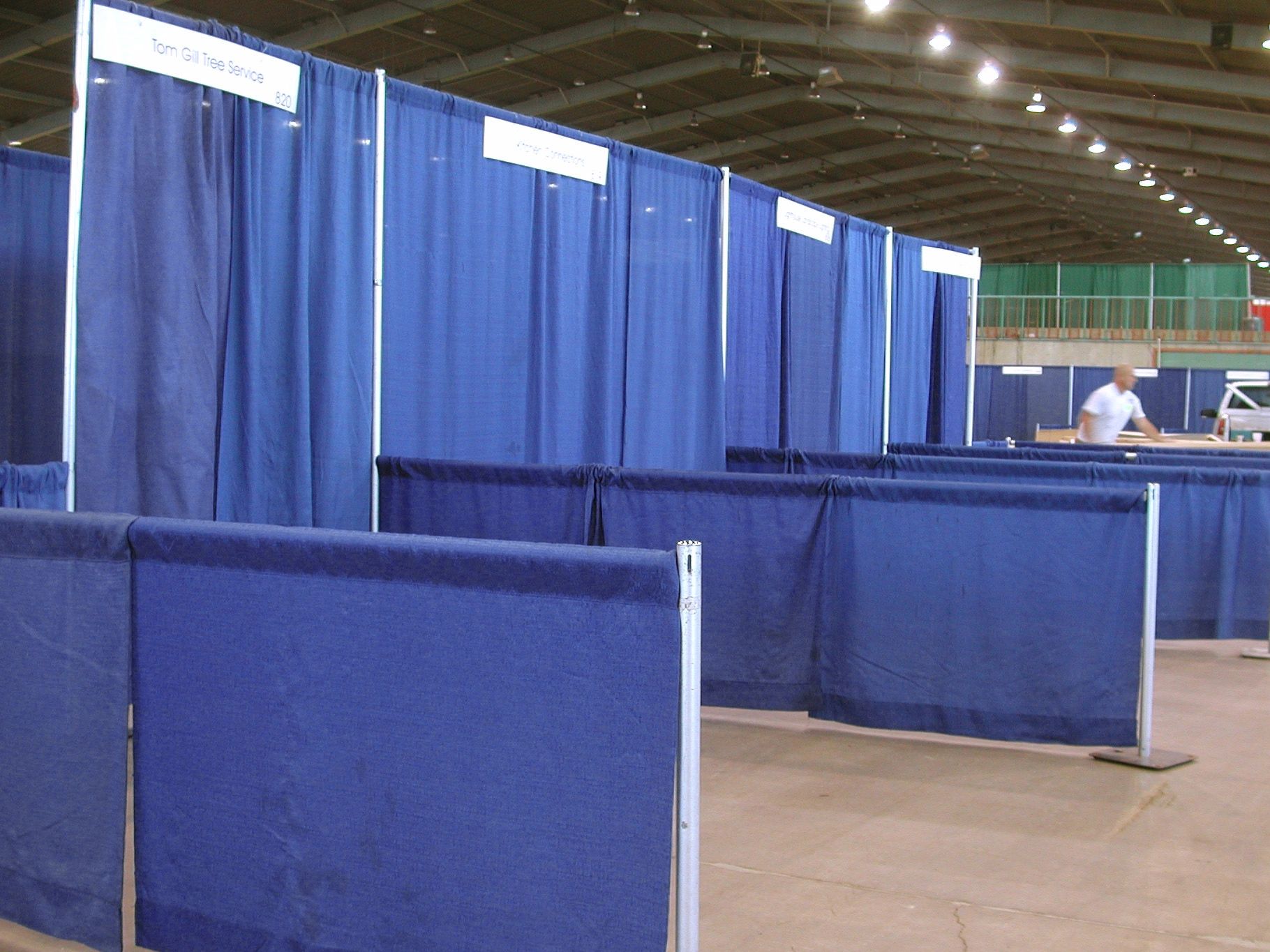 Standard blue 8ft and 3ft rental drape