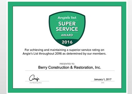 Angie's List Clients voted for us to receive the 2016 Superior Service Award. 