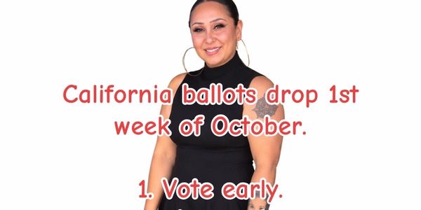 Woman shares voting reminder for California ballots in October.