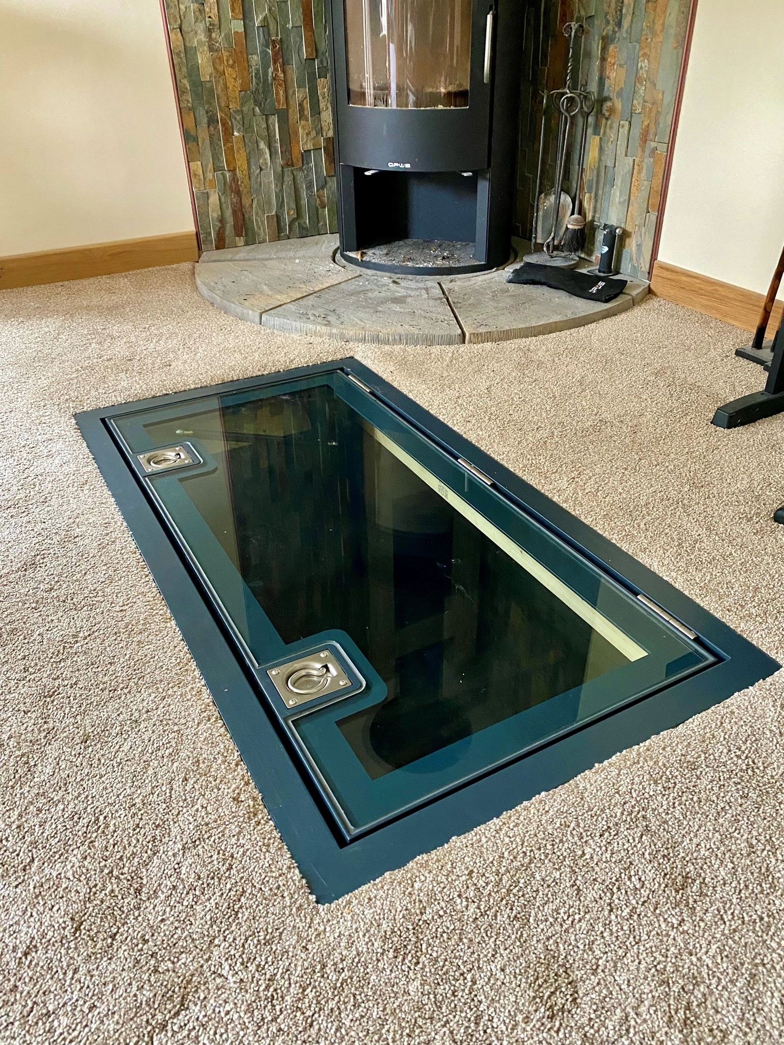 Anthracite Grey (RAL 7016) Glass Floor Hatch
