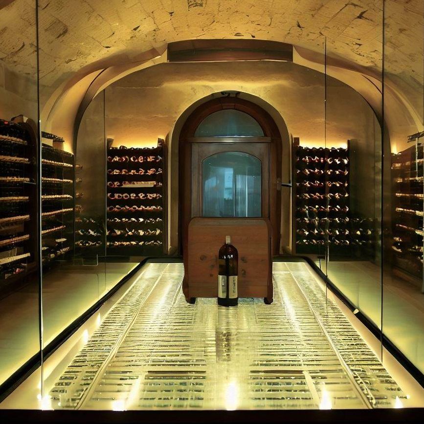 Wine Cave with Glass Floors & Doors - Shipping to France