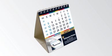 Mini A-frame calendars can be custom printed and used as marketing material or gifts.