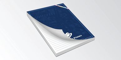 Note pad, scribble pad, conference pad or expo pads with front cover.