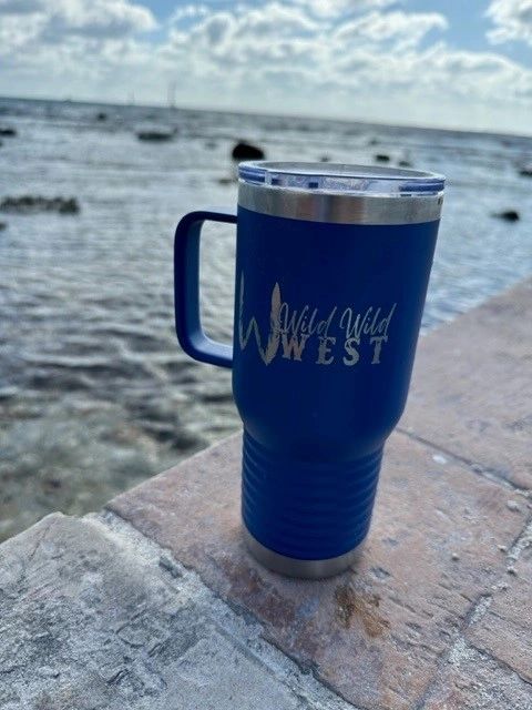 Custom engraved Blue Polar Camel Coffee mug engraved by Manifested Treasures