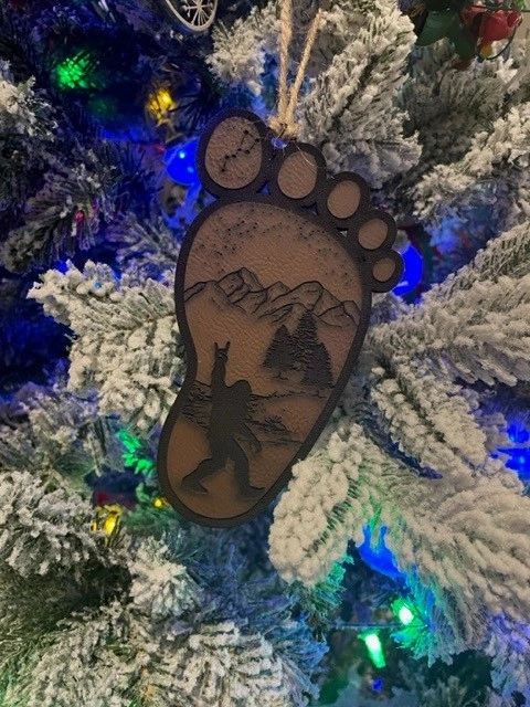 Custom bigfoot Christmas ornament by Manifested Treasures