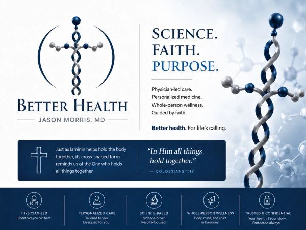 Logo and mission statement for Better Health by Jason Morris, MD.