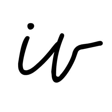 Stylized black handwritten letters 'i' and 'v' on white background.