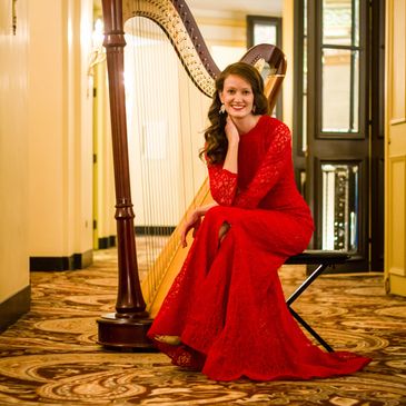 Professional Event Harpist LeAnne Bennion at the Palmer House Hotel, Chicago