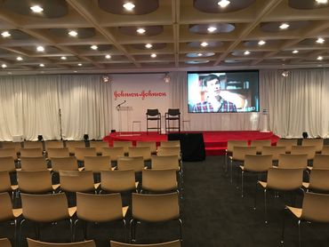 Johnson & Johnson, Town Hall, Video, Drape, Stage, Audio