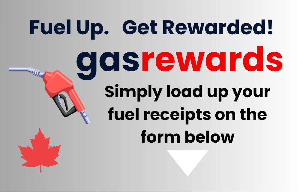Promotional image for gas rewards program encouraging fuel receipt uploads.