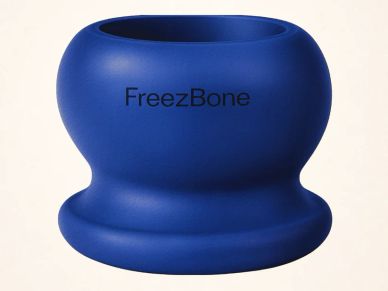 Blue FreezBone silicone cup.