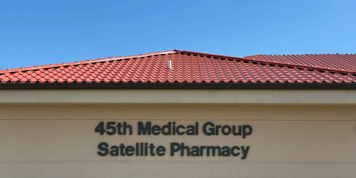 45th Medical Group Satellite Pharmacy building sign.