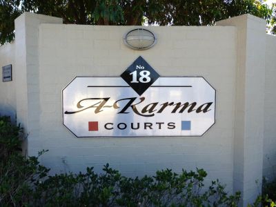 Sign for A Karma Courts, No. 18.
